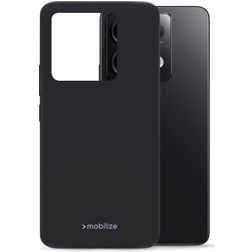 Mobilize Rubber Gelly Coque POCO X6 Coque arrière en TPU Souple - Matt Black