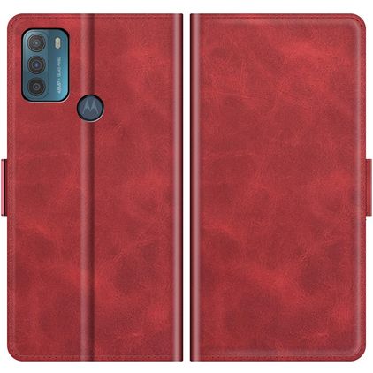Mobigear Slim Magnet Housse Motorola Moto G50 Etui Porte-Monnaie - Rouge
