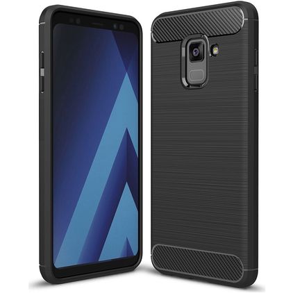 Mobigear Brushed Slim Coque Samsung Galaxy A8 (2018) Coque arrière en TPU Souple - Noir