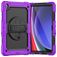 Mobigear SureGrip Xtreme Coque Samsung Galaxy Tab A9 Plus (2023) Coque arrière en Plastique rigide,Silicone + Bandoulière + Support Amovible - Violet