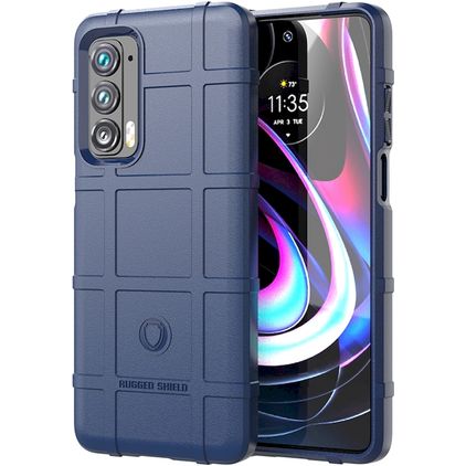 Mobigear Rugged Shield Motorola Edge (2021) TPU souple Coque arrière Antichoc - Bleu