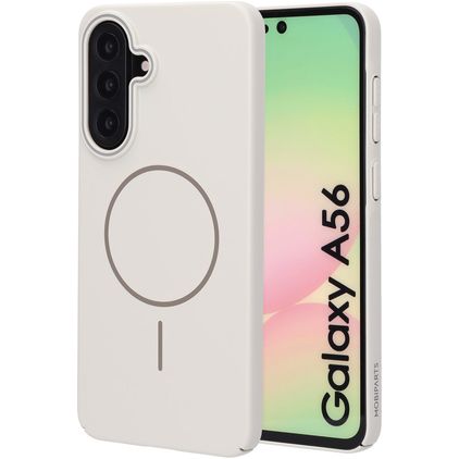 Mobiparts Slim Line Coque Samsung Galaxy A56 MagSafe Coque arrière Rigide - Off White