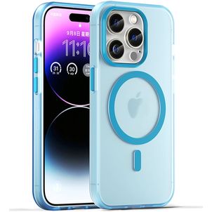 Mobigear Shockproof Coque iPhone 16 Pro Max MagSafe Coque arrière en TPU Souple - Bleu