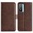 Mobigear Slim Magnet Housse Vivo Y76 Etui Porte-Monnaie - Marron