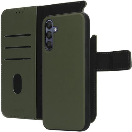 Mobiparts Samsung Galaxy A15 Coque Cuir véritable Étui 2en1 avec coque amovible Portefeuille - Vert