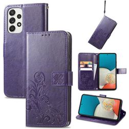 Mobigear Clover Housse Samsung Galaxy A73 Etui Porte-Monnaie - Violet