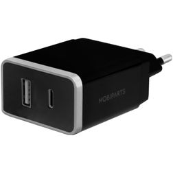 Mobiparts Wall Charger - Double USB / USB-C 12W 2.4A - Noir