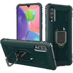Mobigear Armor Ring Wiko View 4 Plastique rigide Coque arrière Antichoc avec bague de maintien - Vert