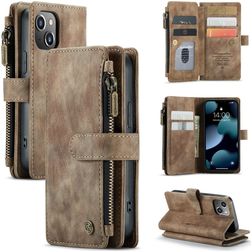 Caseme C30 Housse iPhone 13 Mini Etui Porte-Monnaie - Marron
