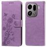 Mobigear Flowers Housse OPPO Find X9 Pro Etui Porte-Monnaie - Violet