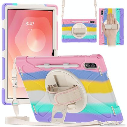 Mobigear SureGrip XGuard Coque Samsung Galaxy Tab S11 Ultra Coque arrière en Plastique rigide,Silicone + Porte-crayon + Bandoulière + Support Amovible