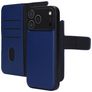 Mobiparts Housse iPhone 17 Pro Max Etui avec Coque Détachable en Cuir Véritable Porte-Monnaie - Bleu