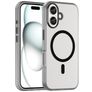 Mobigear Shockproof iPhone 16 MagSafe TPU souple Coque arrière - Transparent / Noir