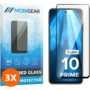 Mobigear Premium Xiaomi Redmi 10 4G Verre trempé Protection d'écran - Compatible Coque - Noir (Lot de 3)