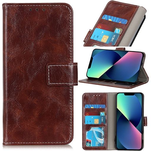 Mobigear Basic Housse iPhone 14 Etui Porte-Monnaie - Marron