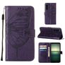 Mobigear Butterfly Housse Sony Xperia 1 IV Etui Porte-Monnaie - Violet