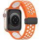 Mobigear Sport Plus Mag Bracelet Silicone Apple Watch Fermeture magnétique - 42/41/40/38 mm - Blanc / Orange