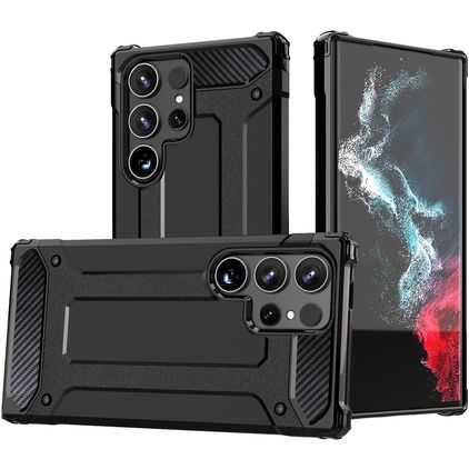 Mobigear Outdoor Coque Samsung Galaxy S24 Ultra Coque arrière Rigide Anti-Chocs - Noir