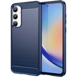 Mobigear Brushed Slim Coque Samsung Galaxy A35 Coque arrière en TPU Souple - Bleu