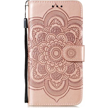 Mobigear Mandala Housse Motorola Moto E6s (2020) Etui Porte-Monnaie - Rose doré