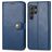 Mobigear Snap Button Housse Samsung Galaxy S25 Etui Porte-Monnaie - Bleu