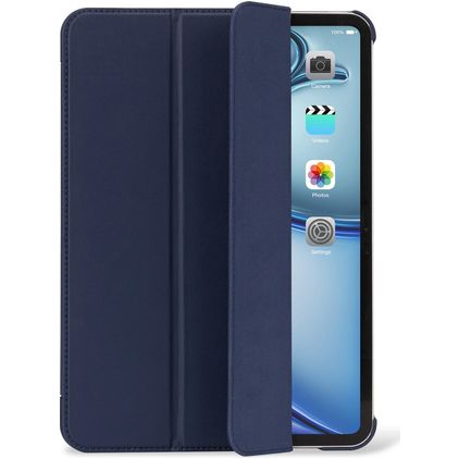 Decoded Textured Slim Coque iPad Air 13 Pouces (2024) Etui en Silicone Souple - Navy Peony