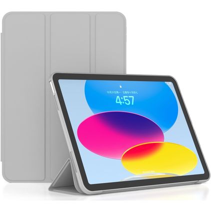 Mobigear Tri-Fold Gel Coque iPad 11 (2025) Etui en TPU,Similicuir - Gris