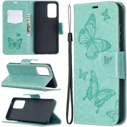 Mobigear Butterfly Housse Samsung Galaxy A52 Etui Porte-Monnaie - Turquoise