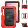 Mobigear SureGrip XGuard Coque Samsung Galaxy Tab S11 Coque arrière en Plastique rigide,Silicone + Porte-crayon + Bandoulière + Support Amovible - Rouge