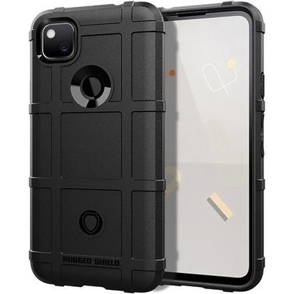 Mobigear Rugged Shield Google Pixel 4a TPU souple Coque arrière Antichoc - Noir