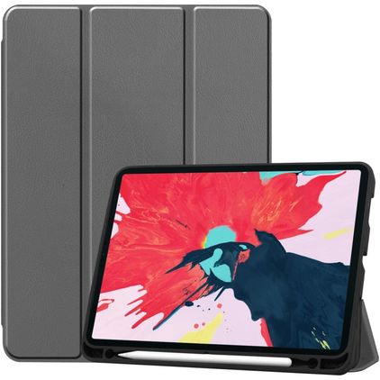 Mobigear Tri-Fold Gel Coque iPad Pro 11 Pouces (2022) Etui en TPU,Similicuir + Porte-crayon - Gris