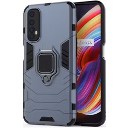 Mobigear Armor Ring Coque Realme 7 Coque arrière Rigide Anti-Chocs avec Anneau-Support - Bleu