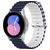 Mobigear Ocean Bracelet Silicone Smartwatch Fermeture boucle ardillon - Connexion universelle de 20 mm - Blanc / Dark Blue