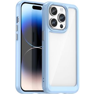 Mobigear Crystal Coque iPhone 15 Pro Max Coque arrière Rigide - Transparent / Bleu