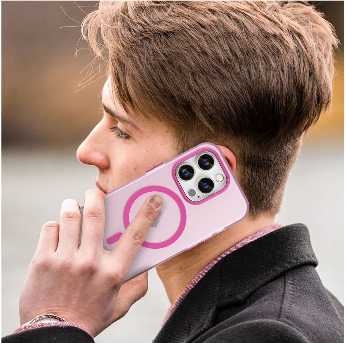 Coque Silicone Magnétique Pour IPhone 15 Pro Avec Dragonne Réglable - Compatible MagSafe