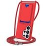 Mobigear Lanyard Card Samsung Galaxy S26 Ultra Coque avec cordon en Silicone et Porte-Cartes - Rouge