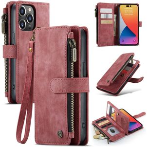 Caseme C30 Housse iPhone 14 Pro Max Etui Porte-Monnaie - Rouge