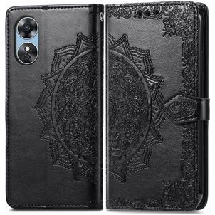 Mobigear Mandala Housse OPPO A17 Etui Porte-Monnaie - Noir