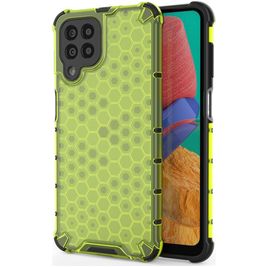 Mobigear Honeycomb Coque Samsung Galaxy M33 Coque arrière Rigide Anti-Chocs - Vert