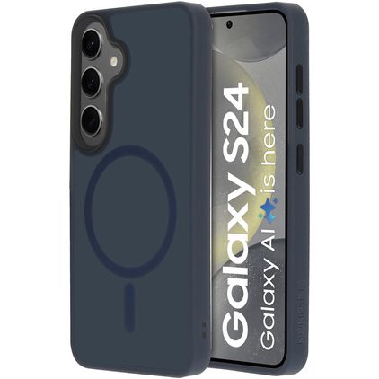 Mobiparts Hardcover Coque Samsung Galaxy S24 MagSafe Coque arrière Rigide - Satin Blue