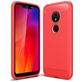 Mobigear Brushed Slim Coque Motorola Moto G7 Play Coque arrière en TPU Souple - Rouge