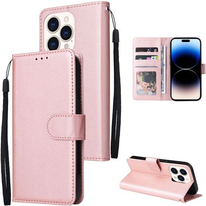 Mobigear Wallet Housse iPhone 14 Pro Max Etui Porte-Monnaie - Rose doré