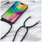 Mobigear Lanyard iPhone 16 Coque avec cordon en Silicone - Noir