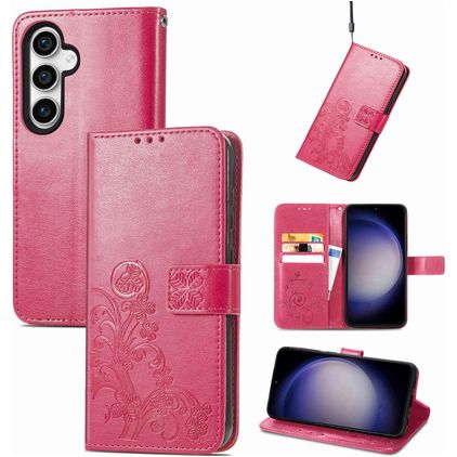 Mobigear Clover Samsung Galaxy S23 FE Étui Portefeuille - Magenta