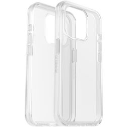 OtterBox Symmetry Coque Transparente iPhone 15 Pro Coque arrière Rigide Anti-Chocs - Transparent