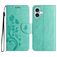 Mobigear Flowers Housse iPhone 16 Etui Porte-Monnaie - Vert