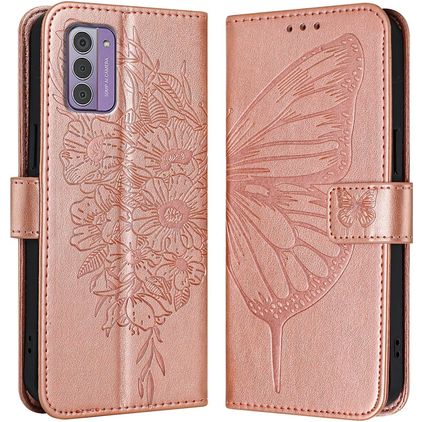 Mobigear Butterfly Nokia G42 Étui Portefeuille - Rose doré