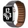 Mobigear Bumpy Bracelet Cuir Apple Watch Fermeture magnétique - 49/46/45/44 mm - Gris