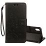 Mobigear Flowers Housse iPhone XR Etui Porte-Monnaie - Noir