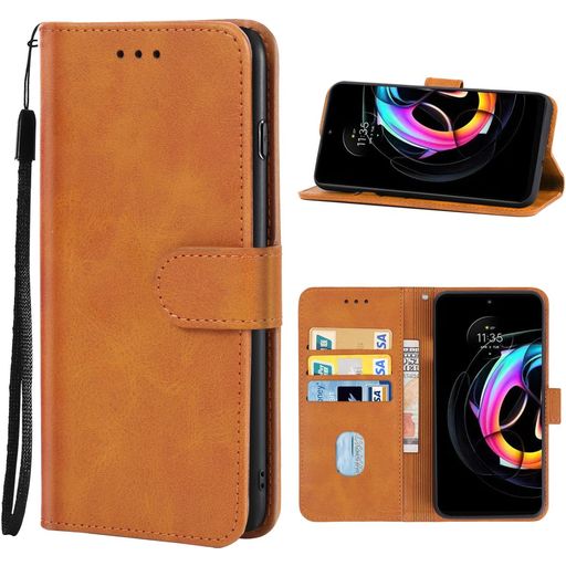 Mobigear Wallet Housse Motorola Edge 30 Neo Etui Porte-Monnaie - Cognac